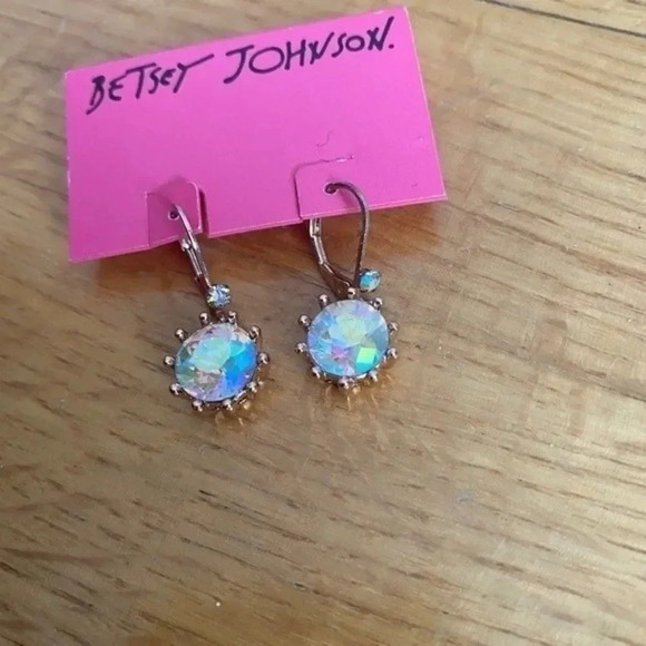 NWT Betsy Johnson Rhinestone Dangle Earrings - Picture 5 of 9